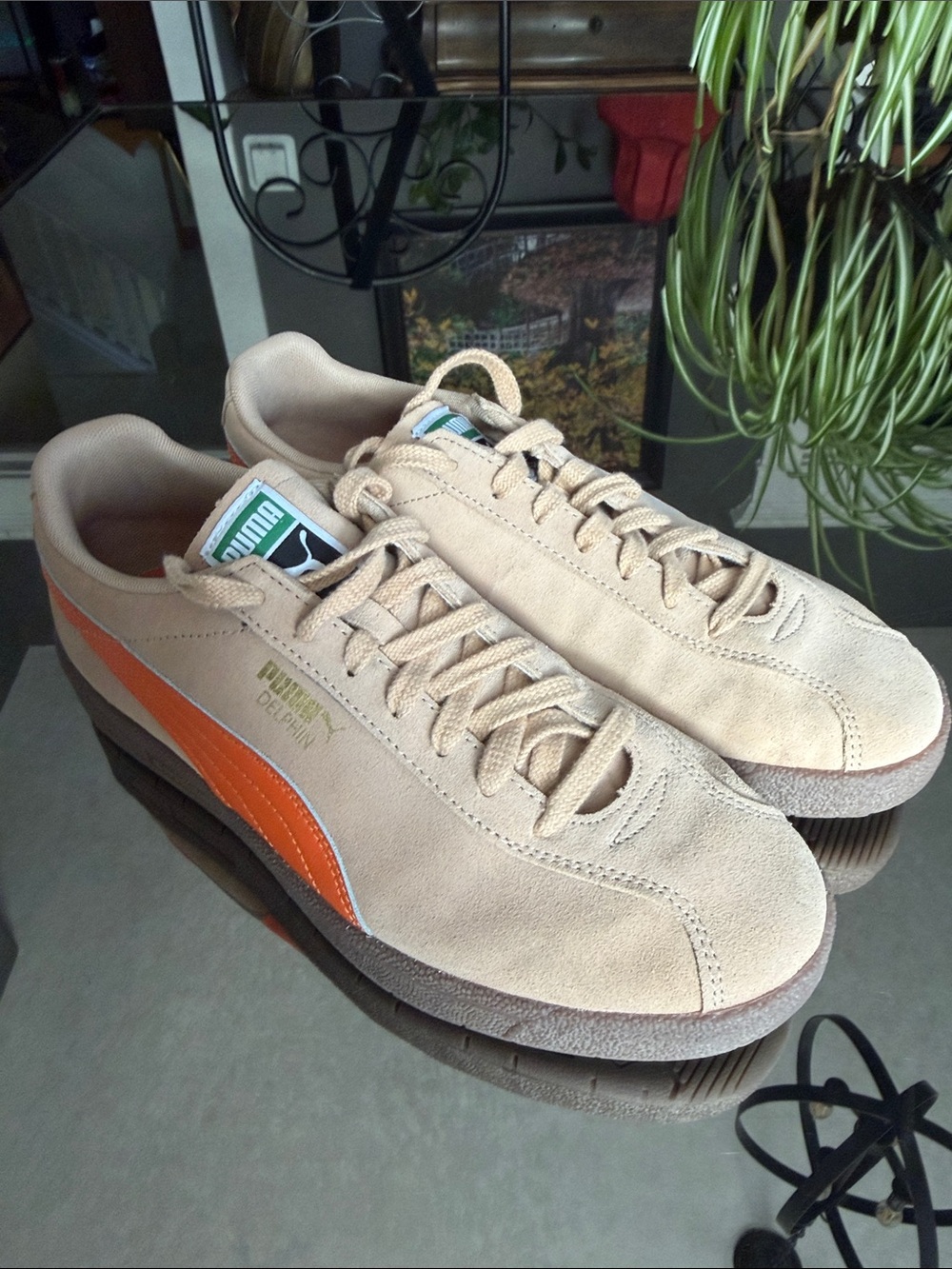 PUMA Delphin Sneakers Tan and Orange, Men’s 9